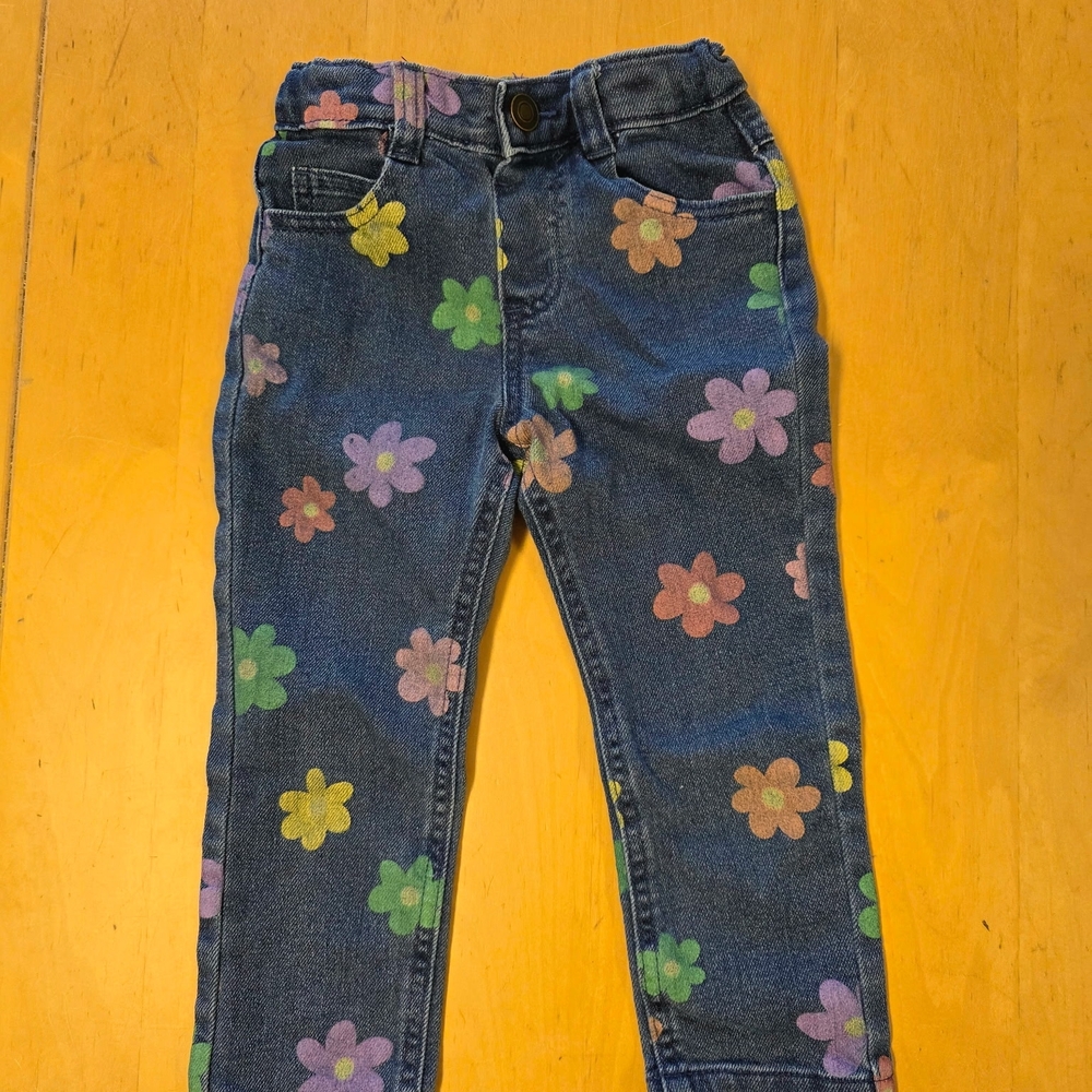 Garanimals Denim Jeans with Multicolor Flower Pattern